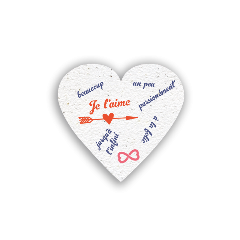 Coeur à planter - Je t'aime | Papierfleur.fr, le papier qui fleurit