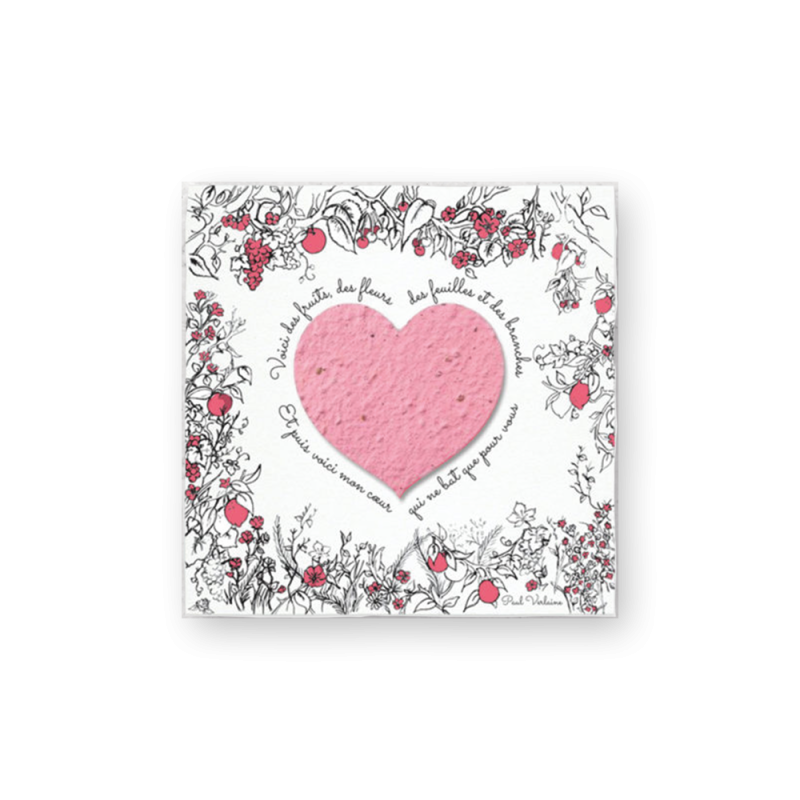 Carte - Voici mon cœur | Papierfleur.fr, le papier qui fleurit