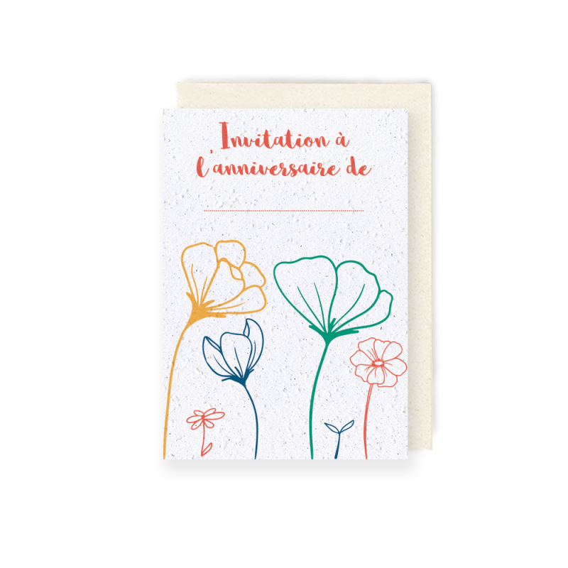 Invitation d'anniversaire à planter | Papierfleur, le papier qui fleurit