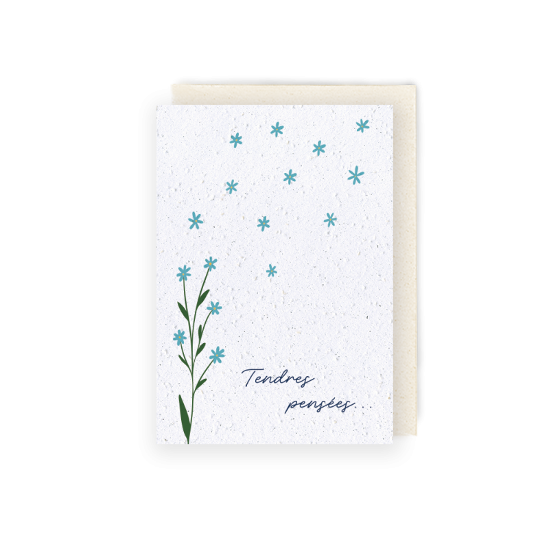 Carte à planter - Tendres pensées | Papierfleur.fr, le papier qui fleurit