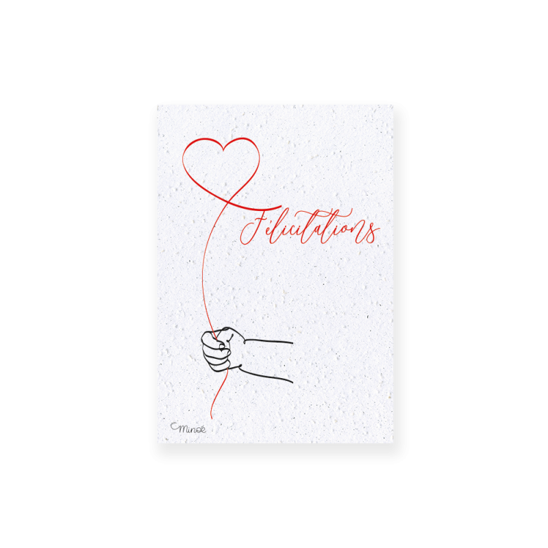 Carte à planter - Tendres félicitations | Papierfleur.fr, le papier qui fleurit
