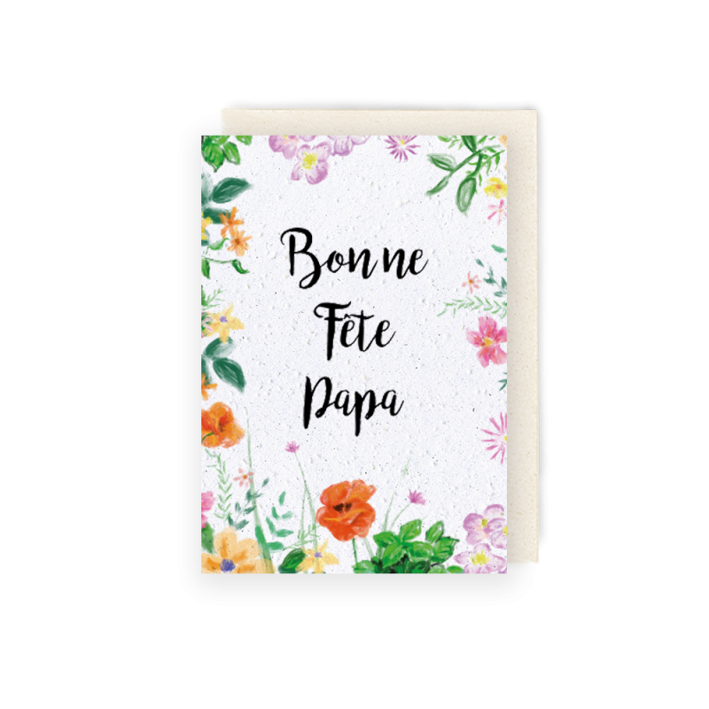 Carte à planter - Des fleurs pour mon papa | Papierfleur.fr, le papier qui fleurit