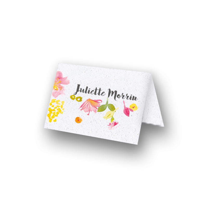 Marque-place "éclat de fleurs" | Papierfleur, le papier qui fleurit