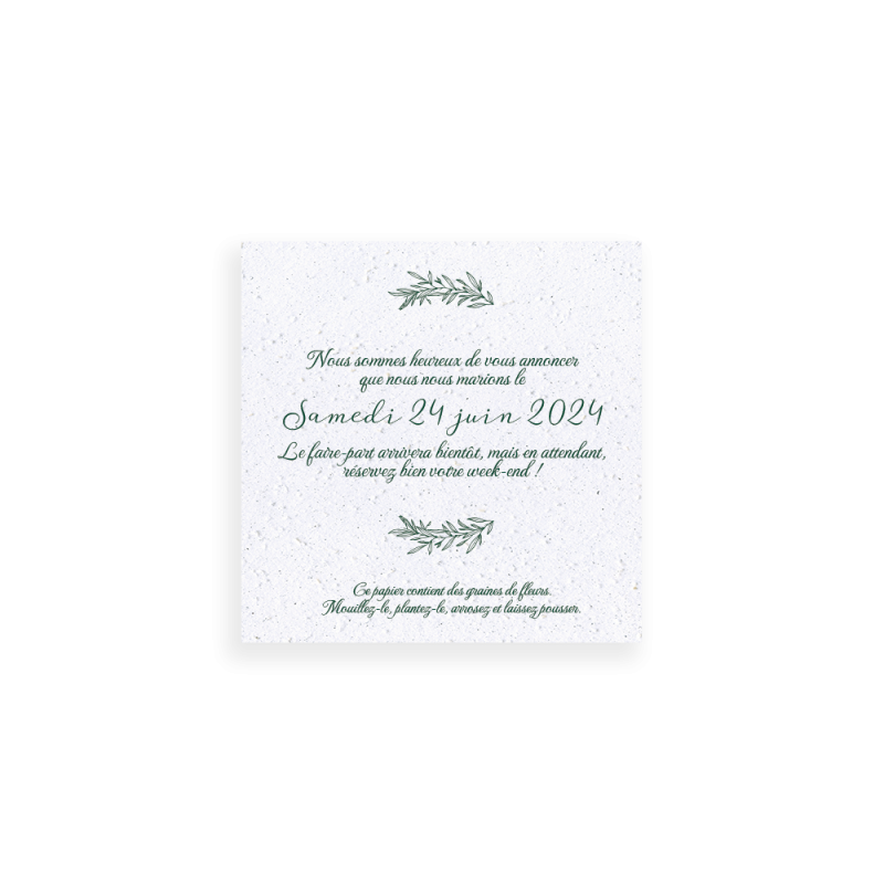 Save-the-date à planter | Papierfleur, le papier qui fleurit