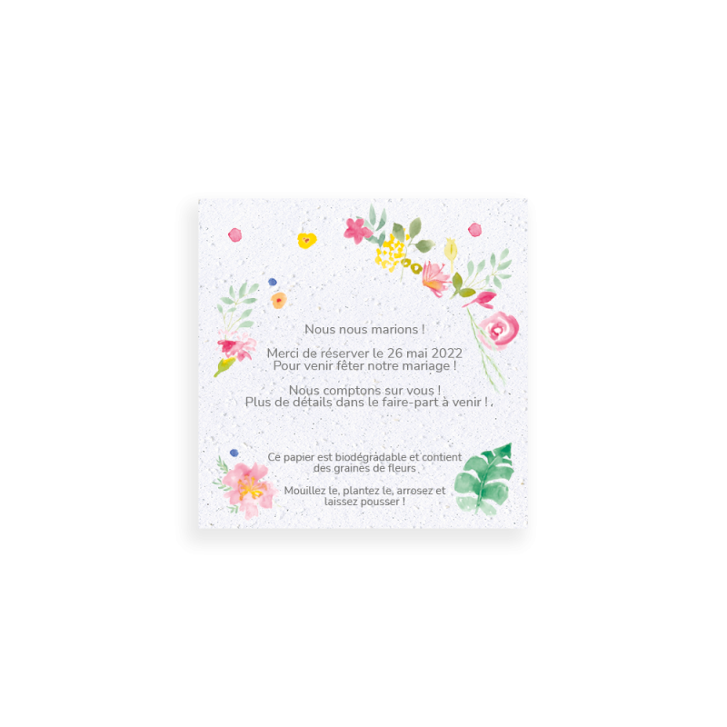 Save-the-date Éclat de fleurs à planter | Papierfleur, le papier qui fleurit