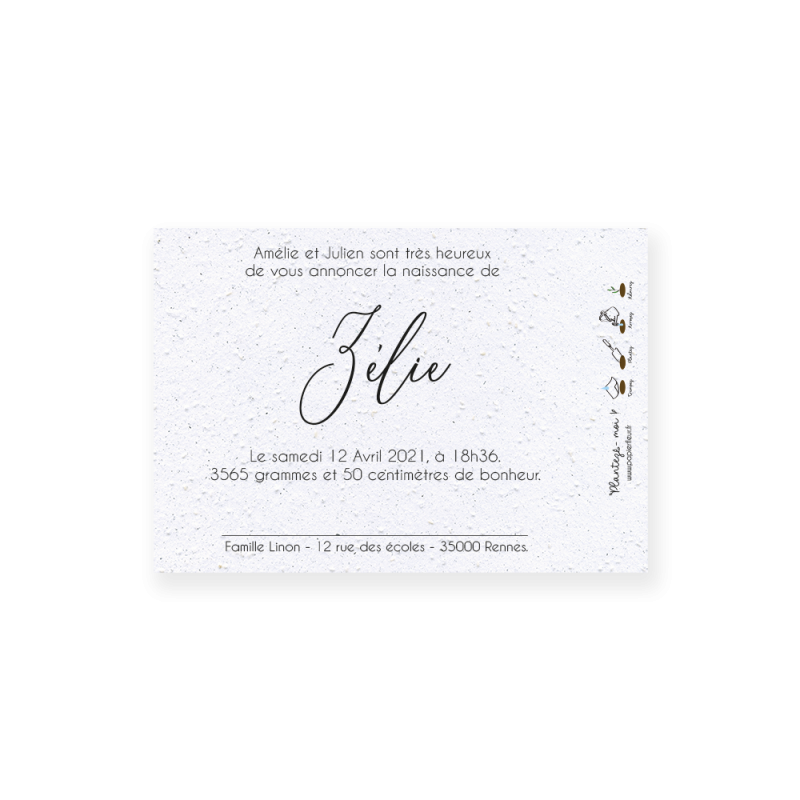 Faire-part de naissance Premiers instants | Papierfleur