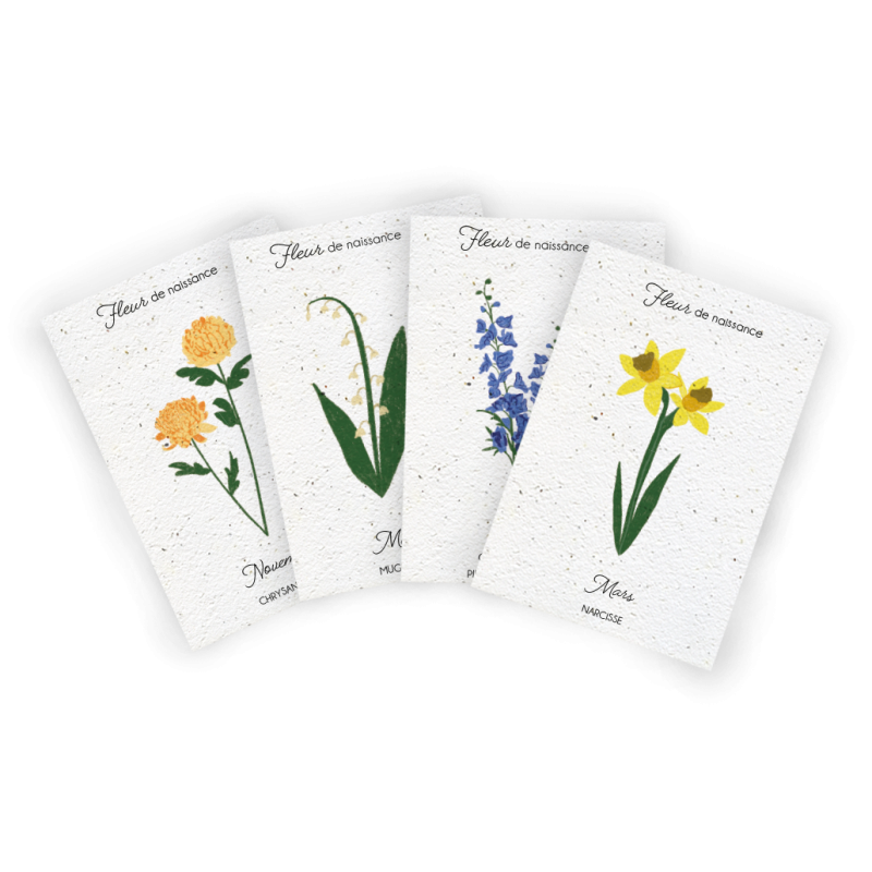 Carte à planter fleur de naissance | Papierfleur